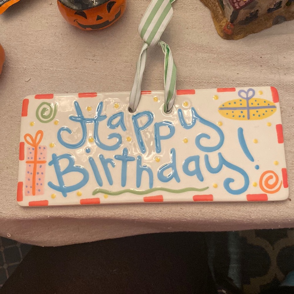 Coton Colors Retired “Happy Birthday” sign. 10x4 ish.